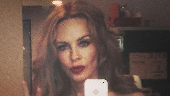 Selfie ... Kylie Minogue snapped a sultry selfie to promote her upcoming tour. Pictue: Ky