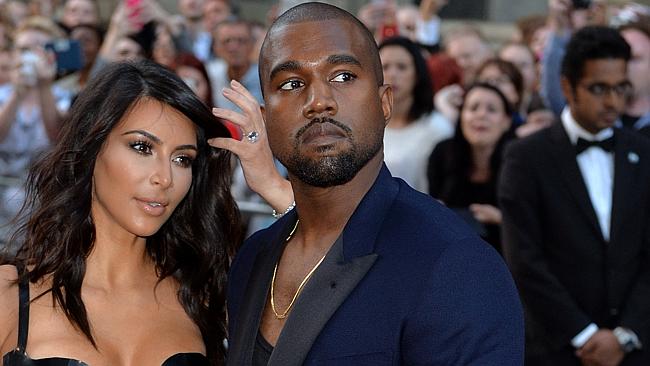 Kanye West has arrived in Perth without his reality TV star wife Kim Kardashian. Picture: