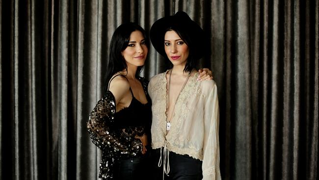 The Veronicas gave the crowd a stern talking-to when Lisa was hit in the face. Pic Mark C