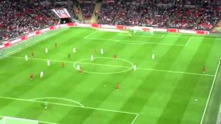 PAPER AIRPLANE launched from TOP of stadium hits player! LMAO [England vs Peru] [RAW FOOTAGE]