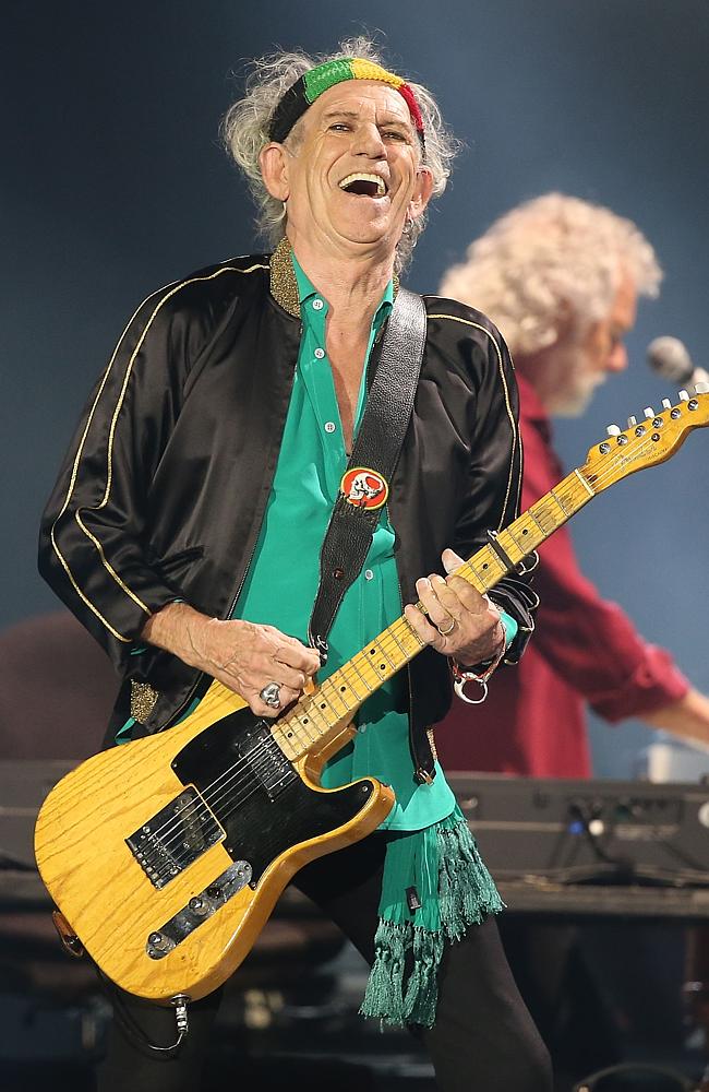 Military precision ... Keith Richards during the band’s 14 on Fire concert in Dusseldorf 