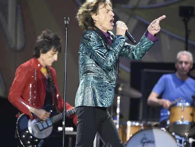 On stage ... and on fire ... The Rolling Stones perform in Paris in June Picture: AFP