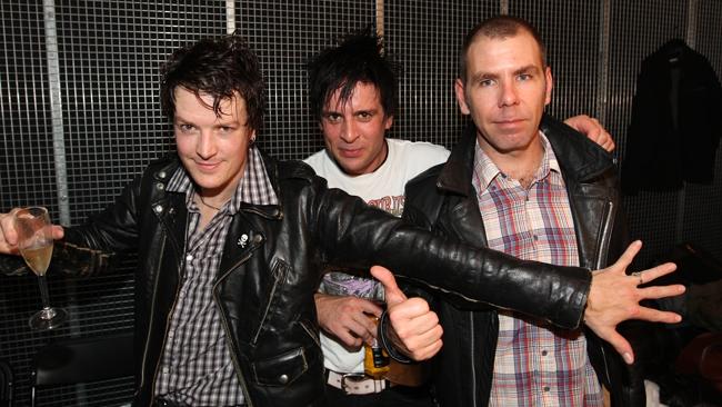 On the fly ... Chris Cheney, Andy Strachen and Scott Owen from The Living End plan on mak