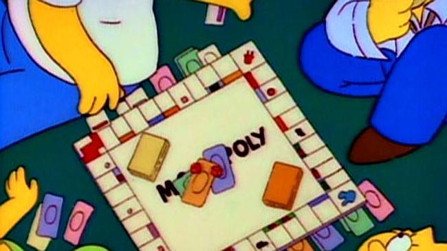 Monopoly played by The Simpsons, pre-stoush.