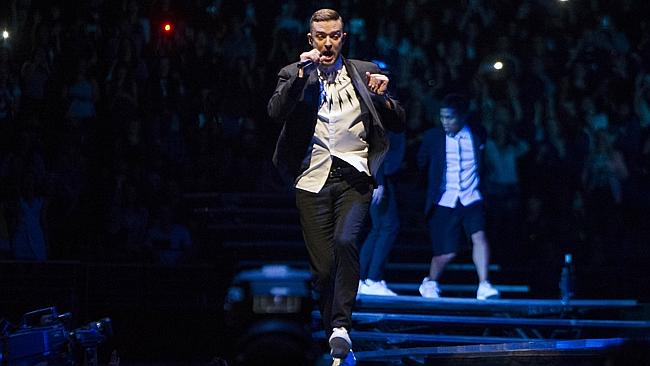Justin Timberlake performs in Sydney. Picture: Chris McKeen