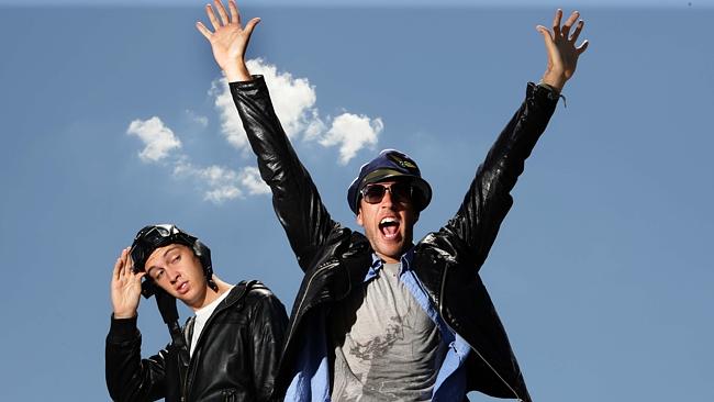 HAY GURRRL. Hugo and Jimmy from Flight Facilities. Pic: Chris Pavlich