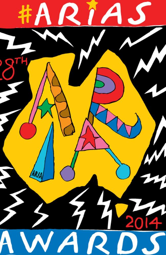 Colourful ... the commemorative poster for the 2014 ARIA Awards.