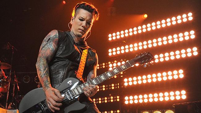 Guitar Gun ... DJ Ashba also plays guitar for Guns N’ Roses. Picture: Kevin Winter / Gett