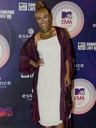 Emeli Sande arrives for the 2014 MTV Europe Music Awards.