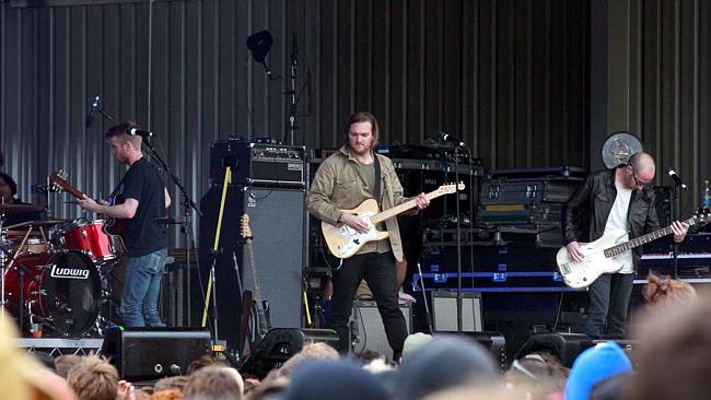 Popular act ... Cold War Kids on stage at the 2010 Falls festival.