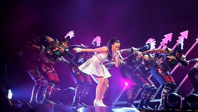 Musical delight ... Katy Perry performing her Prismatic Australian tour at Allphones Aren