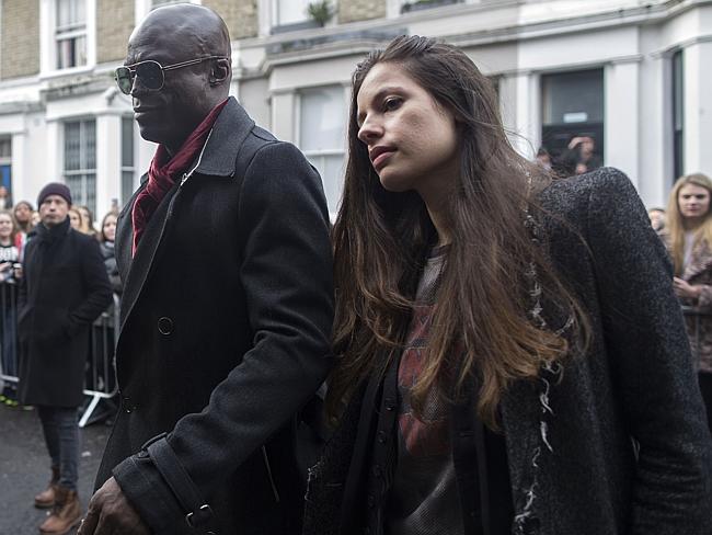 He’s the Voice ... British singer Seal (L) arrives to record the Band Aid 30 single. Pict