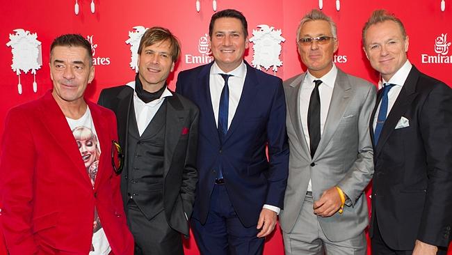 Back together ... Spandau Ballet worked the marquees at the Melbourne Cup, with singer To