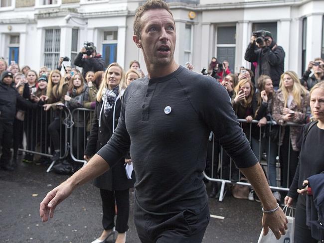 Lending vocals ... British singer and Coldplay frontman Chris Martin is contributing. Pic