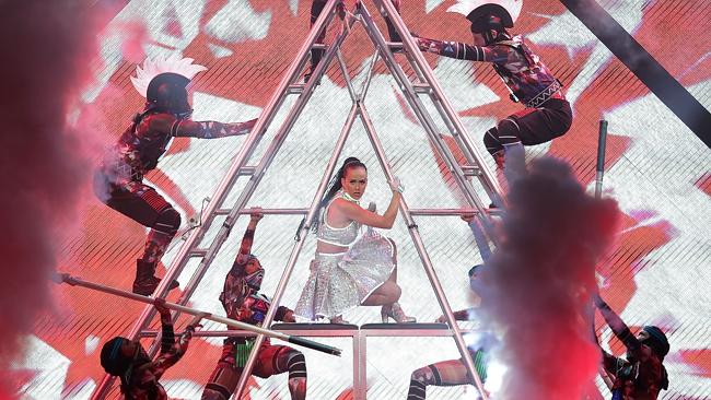 Powerhouse ... Katy Perry live of stage. Picture: Mark Metcalfe/Getty Images