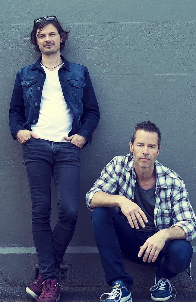 On the road ... Guy Pearce and Powderfinger’s Darren Middleton are touring together. Pict