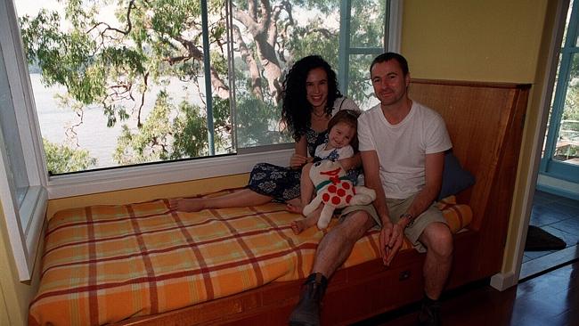 Flashback: Beers relaxes with wife Jodie and daughter Lucy-Mae at their Hawkesbury River 