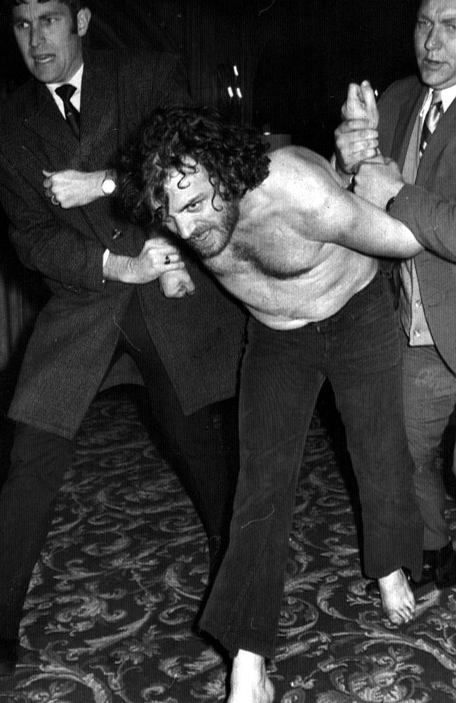 English singer Joe Cocker is arrested in Melbourne 19 Oct 1972 after becoming involved in a drunken brawl with police and sec...