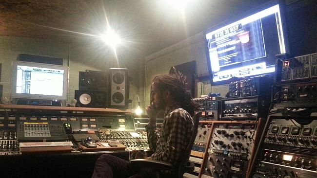 Samur in his amazing Seahorse Sound Studio recording Ariel Pink's Pom Pom