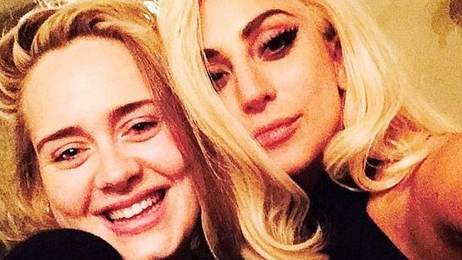 Singing partners? ... Adele and Lady Gaga have teased about teaming up for a new song. Pi
