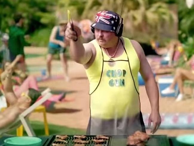 A barbie, the beach and a beer gut. Welcome to Straya. Picture: YouTube