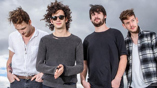 George Daniel, Matthew Healy, Ross McDonald and Adam Hann from British band The 1975. Pic
