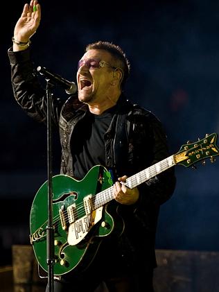Loves his guitar ... U2 frontman, Bono. Picture: AFP