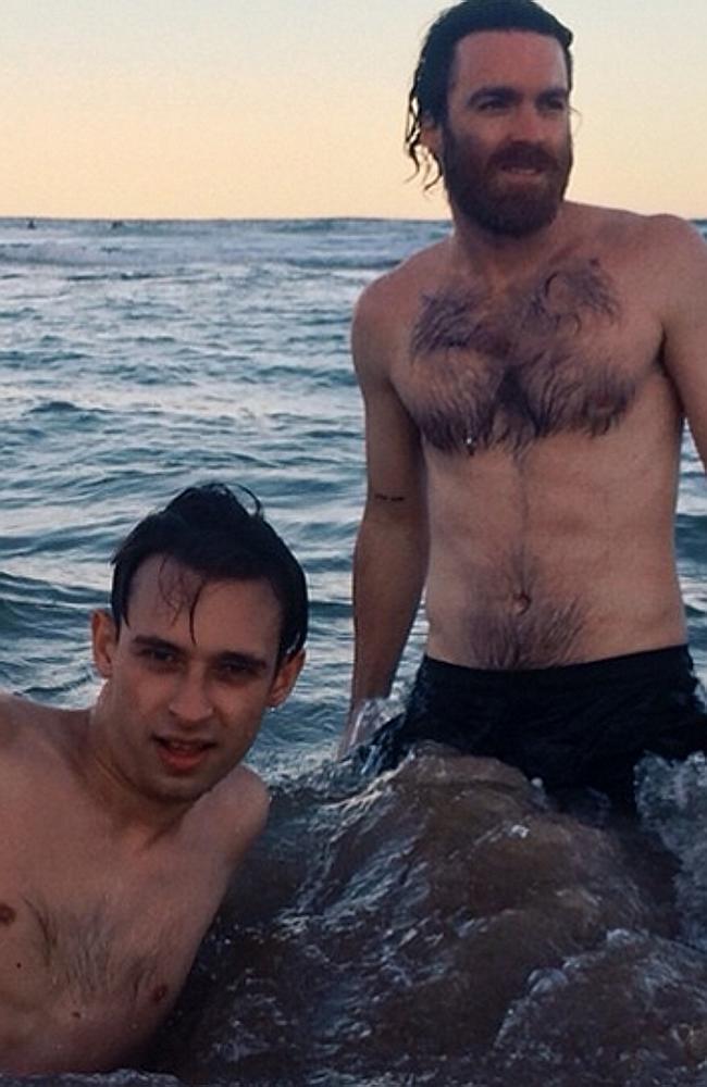 Chet Faker and Flume share some aquatic manlove.
