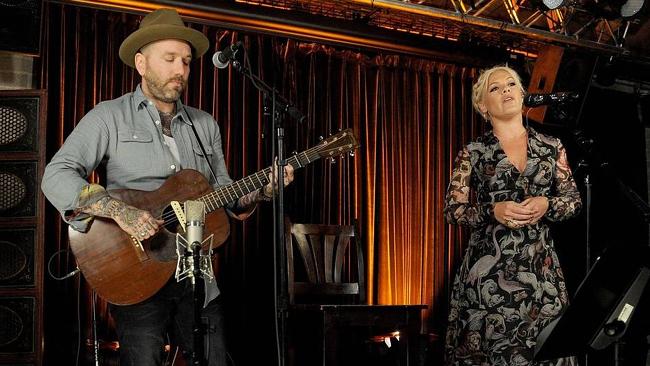 Acoustic duo ... Pink embraced her love of the blues and folk on the You + Me album made 