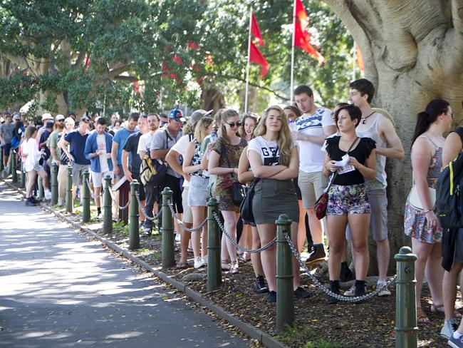 Amid a strong police and security presence, thousands of people queued to enter the Tripl