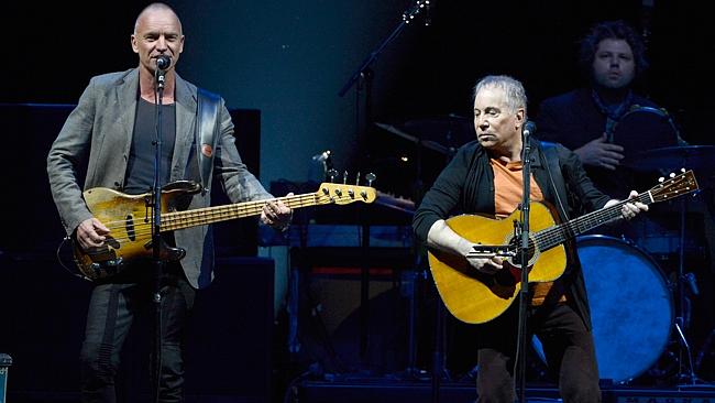 Rock of ages ... Sting and Paul Simon perform in Houston in Feburary. Picture: WireImage