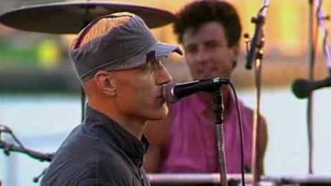 Legendary show ... Midnight Oil’s performance on Goat Island in Sydney for the Js’ 10th b