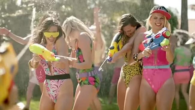 There’s even a few girls in swimwear, of course. Picture: Screengrab/Coach Mumbai.