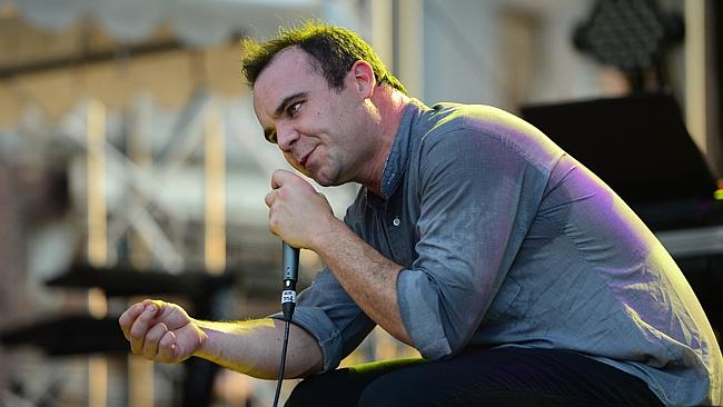 Herring is the real deal. Samuel T Herring of Future Islands at Laneway Festival. Pic Mar