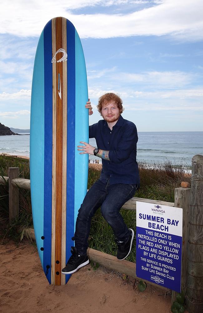 Hanging ten ... Sheeran isn’t keen on turning his soap cameos into an acting career. Pict