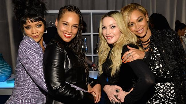 Rihanna, Alicia Keys, Madonna and Beyonce attend the Tidal launch event #TIDALforALL at S