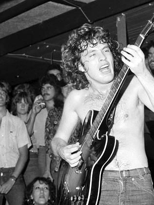 Rock hard ... Riccobono went to every gig AC/DC played and here watches Angus Young in ac