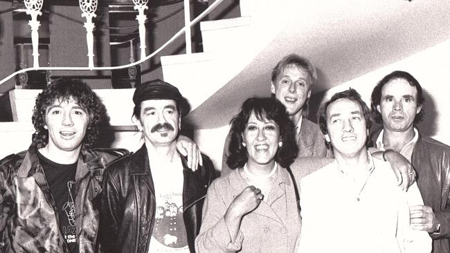 Legends reunite ... Riccobono with the Easybeats at their 1986 reunion. Picture: Supplied