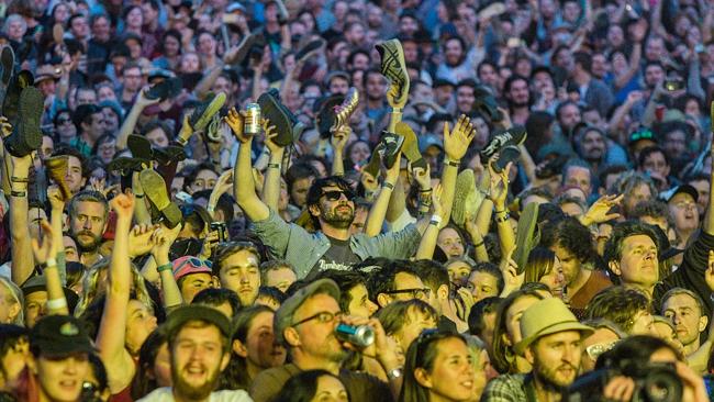 “This is the first time I’ve put my boot up this weekend, I swear.” Crowds at Golden Plai