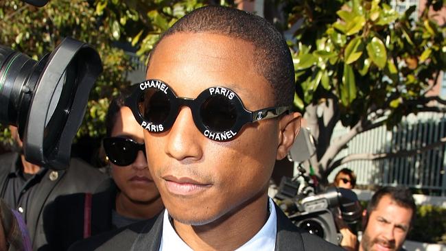 Pharrell Williams outside the Roybal Federal Building in Los Angeles, California. David B