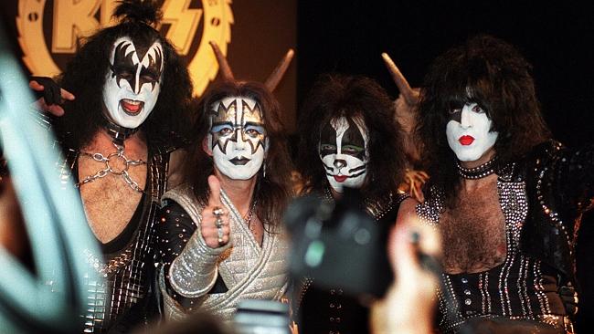 Ace Frehley (second from left) in more KISSterical times with his bandmates in Australia.
