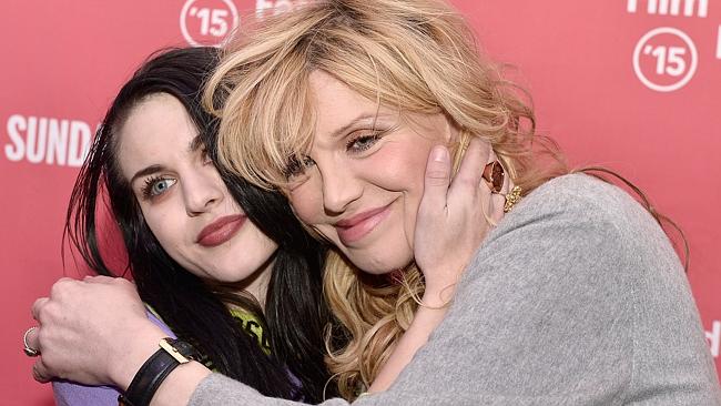Mother and daughter ... Frances Bean Cobain and Courtney Love at the premiere of Montage 