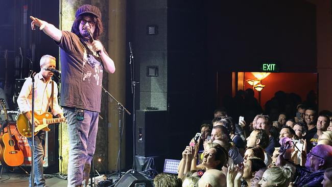 Adam Duritz out front of Counting Crows at The Tivoli in Brisbane. Pic: Marc Robertson