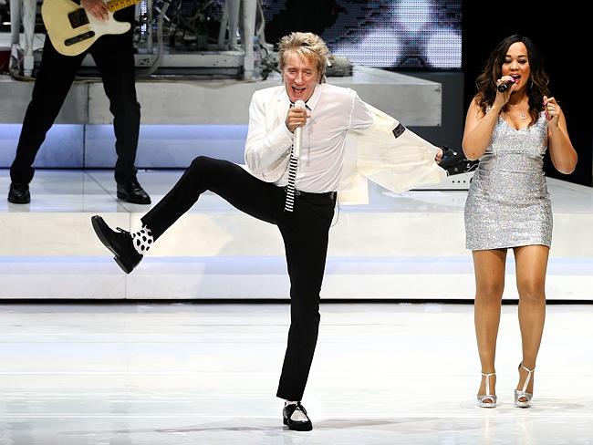 Natural-born comedian ... Rod Stewart at the Qantas Credit Union Arena in Haymarket as pa