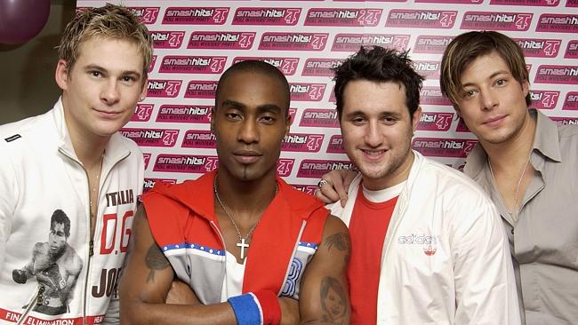 Simon Webbe, Anthony Costa, Duncan James and Lee Ryan from Blue in 2004.
