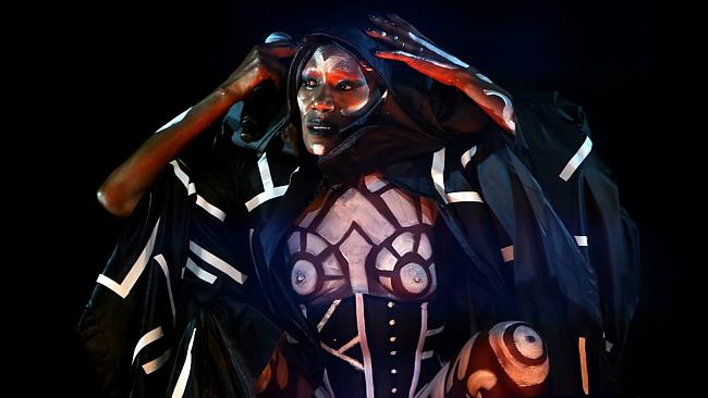 Grace Jones performs at the Carriageworks in Sydney for the Vivid festival.