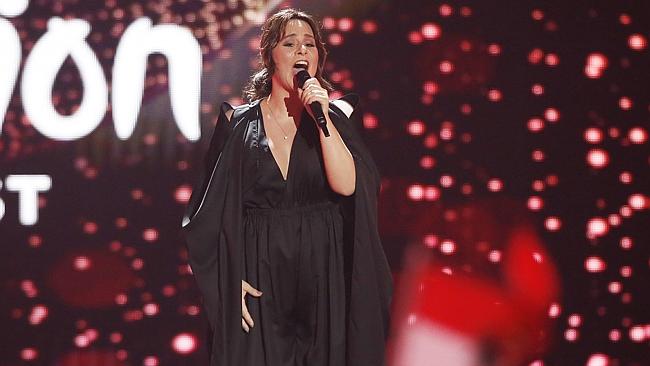 Trijntje Oosterhuis from the Netherlands performs. Pic: AFP