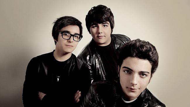 Boys to men ... Il Volo have achieved the ability to grow facial hair since this picture 