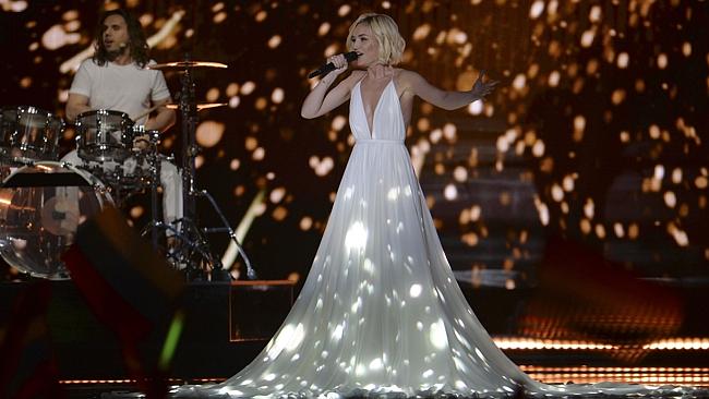 New favourite ... Russia's Polina Gagarina performs the song 'A Million Voices' during th