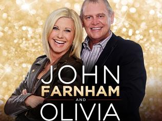 Singers John Farnham and Olivia Newton John together as part of the Two Strong Hearts Liv
